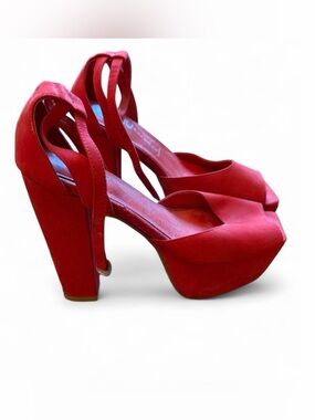 Jeffrey Campbell red open toe Ankle Strap Heels - Women